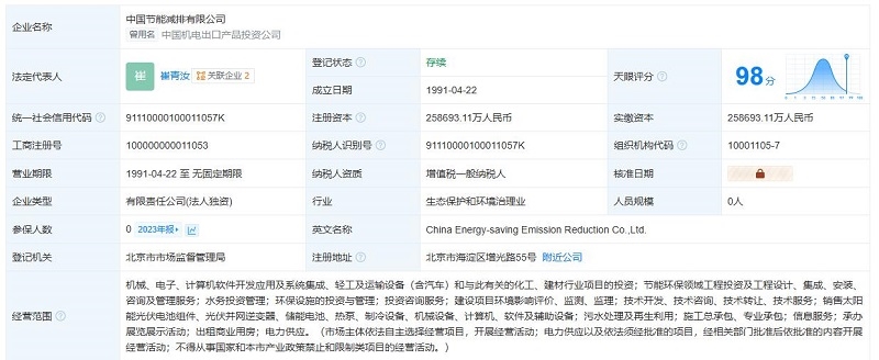 中国节能减排公司换帅