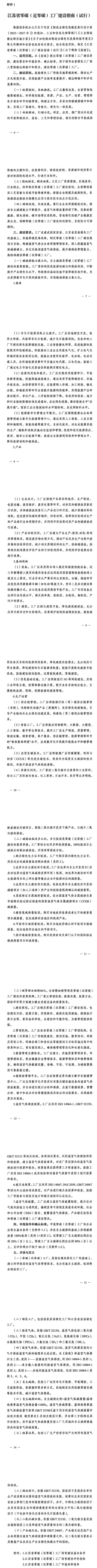 《江苏省零碳（近零碳）工厂培育建设工作方案（2025-2027年）》的通知》印发