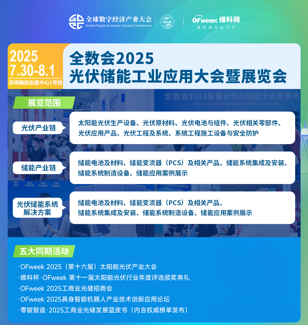 光伏储能行业年度盛宴!全数会2025光伏储能工业应用大会暨展览会定档