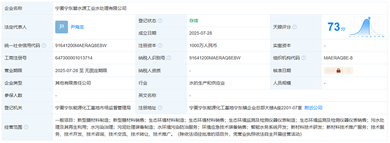碧水源等成立工业水处理公司