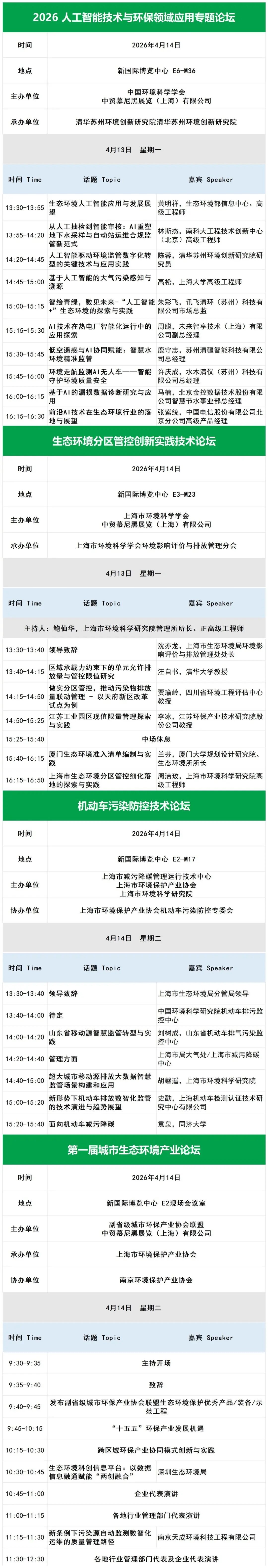 2026上海环博会30＋同期会议日程公布！